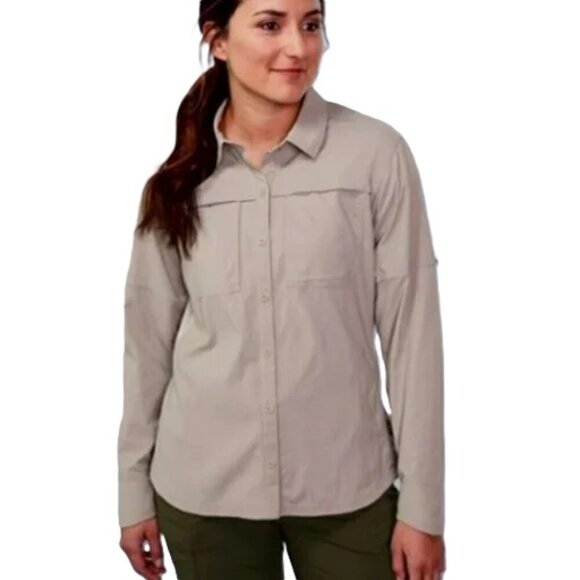REI Co-Op Button Sahara Long Sleeve Vented Top Gorpcore UPF Hiking Fishing Camp - Picture 1 of 8